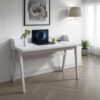Writing Desk, Wrap Around Tabletop, 50 Inch, Modern White Finish