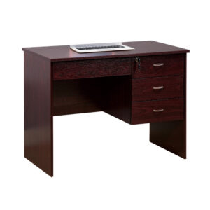 Sial Laptop Desk, 4 Drawers, 40 Inch, Mahogany Brown Composite Board