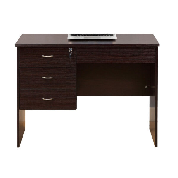 Sial Laptop Desk, 4 Drawers, 40 Inch, Red Cocoa Brown Composite Board