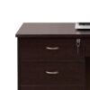 Sial Laptop Desk, 4 Drawers, 40 Inch, Red Cocoa Brown Composite Board