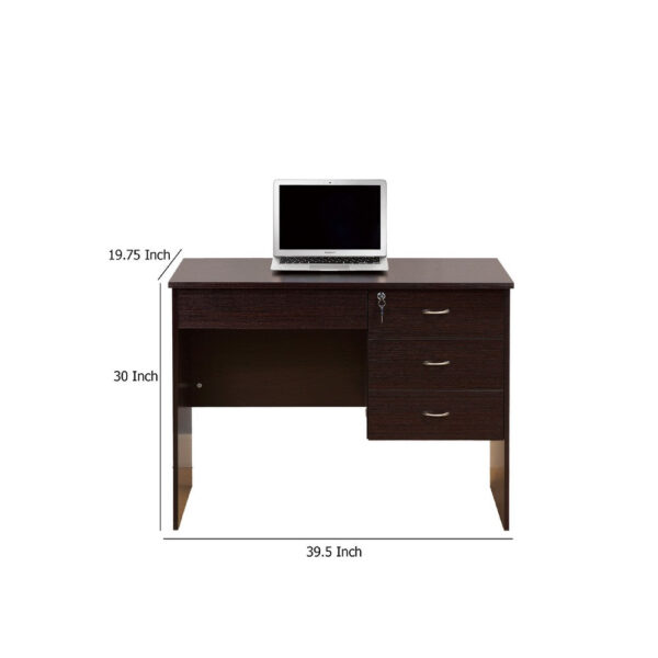 Sial Laptop Desk, 4 Drawers, 40 Inch, Red Cocoa Brown Composite Board