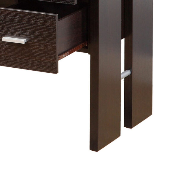 Laptop Desk, 3 Storage Drawers, 39 Inch, Red Cocoa Brown Wood