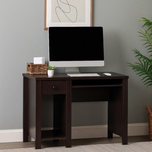 Akol Computer Desk, Keyboard Drawer and Storage, 39 Inch, Black