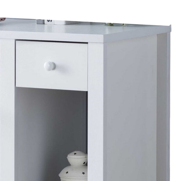 Akol Computer Desk, Keyboard Drawer and Storage, 39 Inch, Modern White