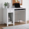 Akol Computer Desk, Keyboard Drawer and Storage, 39 Inch, Modern White