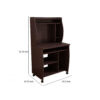 Niro Utility Desk Cart with Hutch, 7 Shelves, 53 Inch Red Cocoa Brown