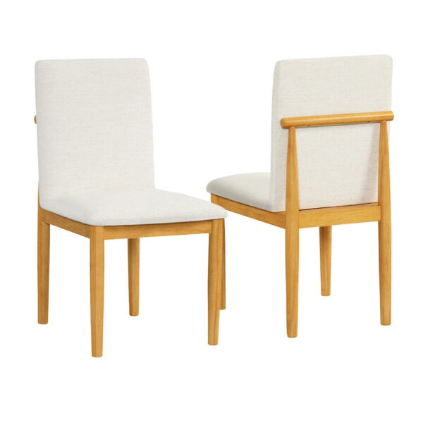 1502202669924ec8e5507.jpeg Side Dining Chair Set of 2, Solid Wood, Cream Textured Woven Fabric