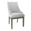 Side Dining Chair with Barrel Curved Back, Neutral Gray Textured Woven
