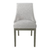 Side Dining Chair with Barrel Curved Back, Neutral Gray Textured Woven