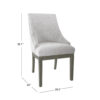 Side Dining Chair with Barrel Curved Back, Neutral Gray Textured Woven