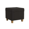 Pyp Square Storage Ottoman, 18 Inch Chocolate Brown Velvet, Honey Wood