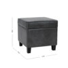 1502202669924f8c6b0a3.jpeg Pyp Square Storage Ottoman, 18 Inch Dark Gray Faux Leather, Black Wood
