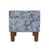 Ishi Accent Storage Ottoman, 22 Inch Classic Denim Blue White Print