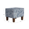 Ishi Accent Storage Ottoman, 22 Inch Classic Denim Blue White Print