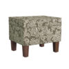 Ishi Accent Storage Ottoman, 22 Inch Brown White Classic Floral Print