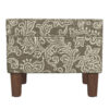 Ishi Accent Storage Ottoman, 22 Inch Brown White Classic Floral Print