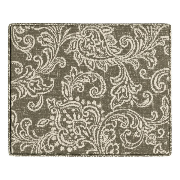 Ishi Accent Storage Ottoman, 22 Inch Brown White Classic Floral Print