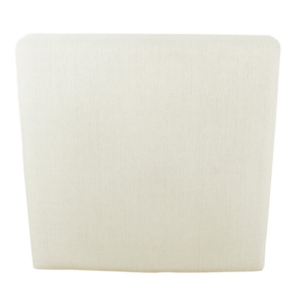 Dan Square Coffee Table Ottoman, Brown Wood, Cream Polyester 36 Inch