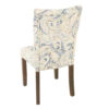 Jax Parsons Dining Chair Set of 2, Cream Blue Velvet Paisley Print