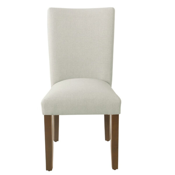 Jax Parsons Dining Chair Set of 2, Walnut Legs, Gray Woven Polyester