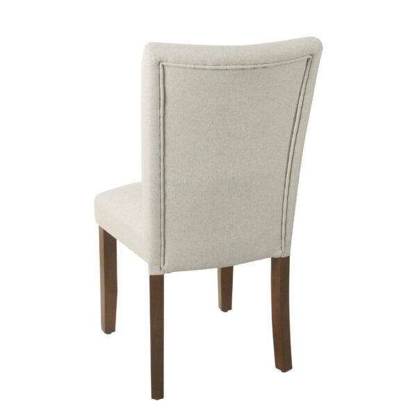 Jax Parsons Dining Chair Set of 2, Walnut Legs, Gray Woven Polyester