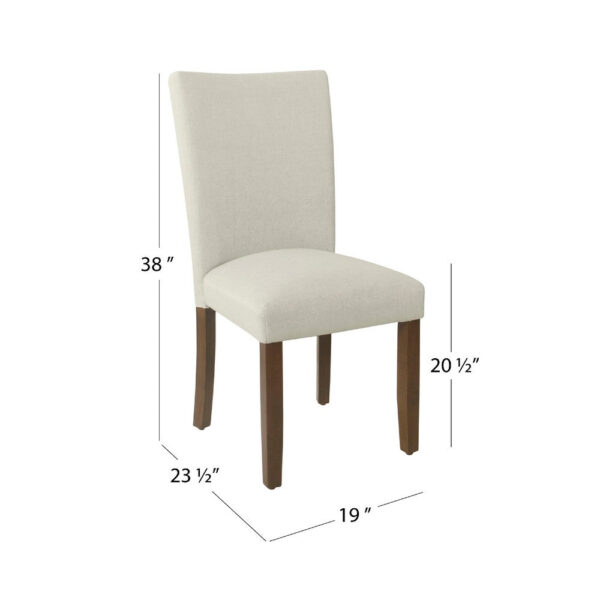Jax Parsons Dining Chair Set of 2, Walnut Legs, Gray Woven Polyester