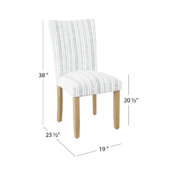 Jax Parsons Dining Chair Set of 2, Blue and White Farmhouse Striped