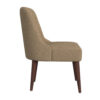 Guy Dining Chair with Dark Amber Tapered Legs, Brown Boucle Fabric