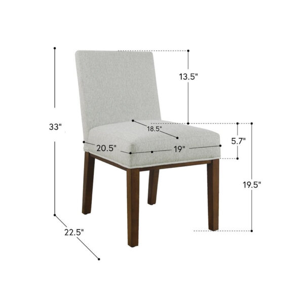 Jan Dining Chair with Espresso Wood Legs, Classic Gray Woven Fabric