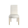 Jay Dining Chair Set of 2, Scalloped Details, Cream White Woven Fabric