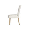 Jay Dining Chair Set of 2, Scalloped Details, Cream White Woven Fabric