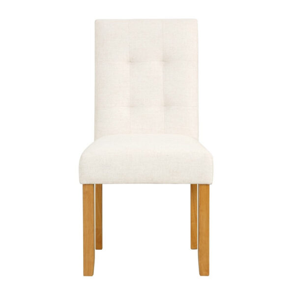 1502202669925172d74ba.jpeg Rei Dining Chair Set of 2, Wood Frame, Cream Linen Woven Textured
