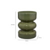 Ruo Patio Garden Stool End Table, Hourglass Body, Glossy Green Ceramic