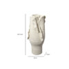 Tio Modern Vase Vessel, Flowing Petal Folds, White Porcelain 19 Inch