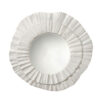 Nolo Wall Decor Mirror, Abstract Round Petal Shape, White Resin 40x43