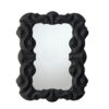 Diri Decorative Wall Mirror, Beaded Pattern Classic Black Resin 29x36