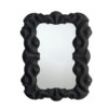 Diri Decorative Wall Mirror, Beaded Pattern Classic Black Resin 29x36