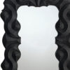 Diri Decorative Wall Mirror, Beaded Pattern Classic Black Resin 29x36