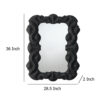 Diri Decorative Wall Mirror, Beaded Pattern Classic Black Resin 29x36