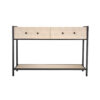 1502202669925312594c6.jpeg Caz 48 Inch 2 Drawers Sofa Console Table w Black Frame, Faux Leather