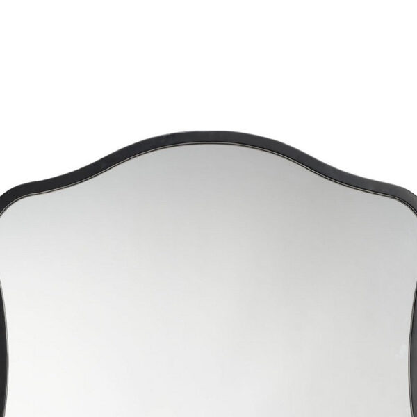 150220266992532aaf6a7.jpeg Ari Wall Mirror, 38 Inch, Black Metal Wavy Frame, Hand Forged Iron