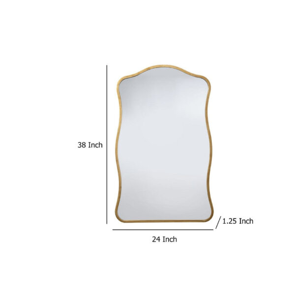 1502202669925355e79ce.jpeg Ari Wall Mirror, 38 Inch, Brass Metal Wavy Frame, Hand Forged Iron