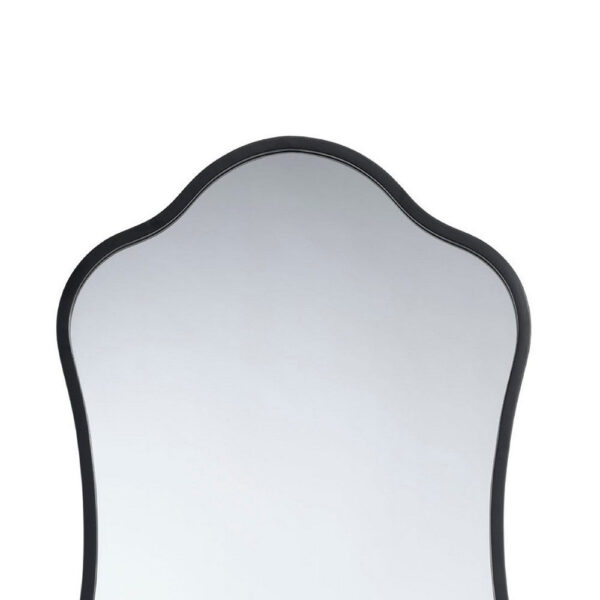 150220266992535e2dec0.jpeg Ari Floor Mirror, 58 Inch, Black Metal Wavy Frame, Hand Forged Iron