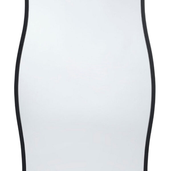 150220266992535fba908.jpeg Ari Floor Mirror, 58 Inch, Black Metal Wavy Frame, Hand Forged Iron