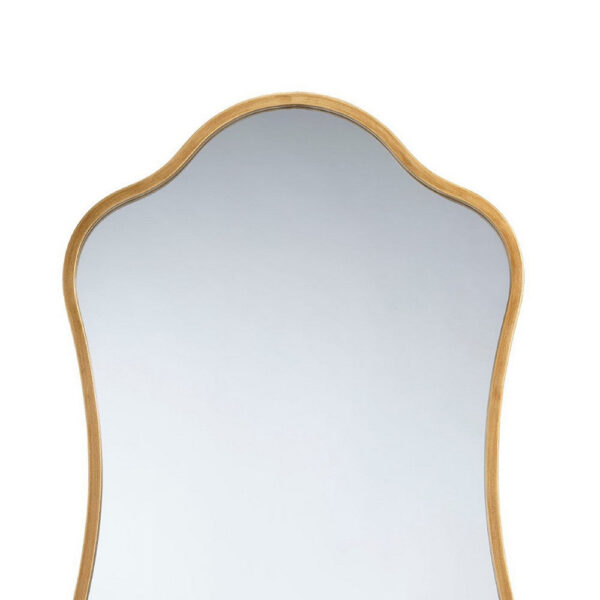 1502202669925368cb7e7.jpeg Ari Floor Mirror, 58 Inch, Brass Metal Wavy Frame, Hand Forged Iron
