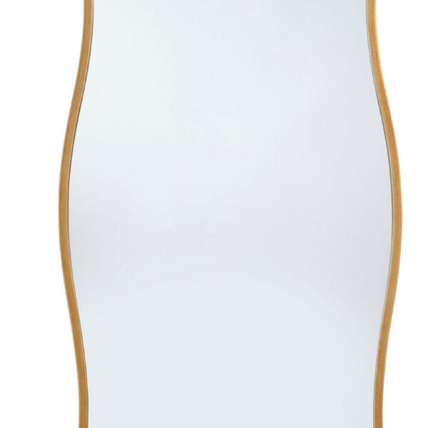 150220266992536a2d5aa.jpeg Ari Floor Mirror, 58 Inch, Brass Metal Wavy Frame, Hand Forged Iron