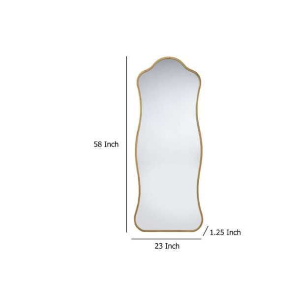 150220266992536be2156.jpeg Ari Floor Mirror, 58 Inch, Brass Metal Wavy Frame, Hand Forged Iron