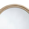 Riri Round Wall Mirror, 36 Inch Brown Wood Frame, Non Beveled Frame