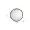 Riri Round Wall Mirror, 36 Inch Brown Wood Frame, Non Beveled Frame