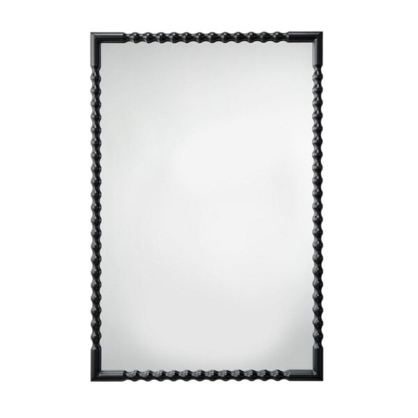 150220266992537f0b00c.jpeg Perz Accent Wall Mirror, 24x36 Rectangular Beaded Frame, Forged Iron
